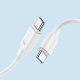 Joyroom USB Type C to USB Type C Data Charging Cable 60W, 1m, White | Lādētājvads Datu Pārraides Kabelis