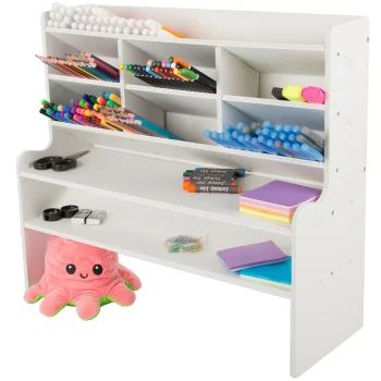 Large Desk Organizer and Shelf, White