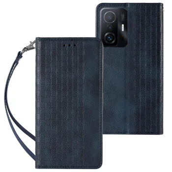 Magnet Strap Case Wallet for Samsung Galaxy A12 5G Blue