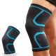 Elastic Knee Brace Stabilizer Support 2-Pack Size L, Black-Blue