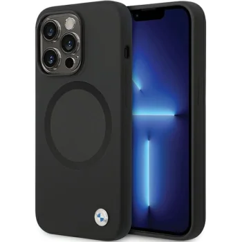 BMW iPhone 14 Pro Max Case Signature Liquid Silicone MagSafe, Black