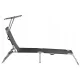 MultiGarden Adjustable Garden Sun Lounger with Canopy, Black