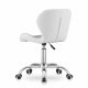 Avola Swivel Office Desk Chair in Faux Leather, Grey and White