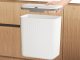 Hanging Kitchen Waste Bin with Lid for Cabinet Door 9L, White