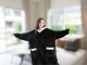 Warm Oversized Hoodie Blanket with Hood and Pockets, Black