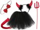 Girls Devil Costume for Halloween Dress Up with Accessories