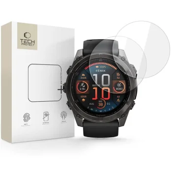 Tech-Protect Glass Fit+ 2-Pack Tempered Glass for Garmin Fenix 8 51mm - Clear