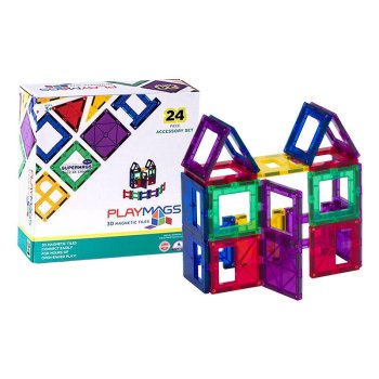 Magnētiskās plāksnītes kluči 3D Playmags 162 - 24 gab. komplekts | Magnetic tiles pcs set