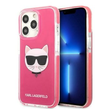 Apple iPhone 13 Pro Max 6.7'' Karl Lagerfeld Choupette Head Case Cover, Fuchsia