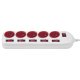Maclean MCE204 R/W Power Strip, 5 Outlets, with Switches, 1.5m
