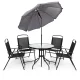 MultiGarden Garden Furniture Set with Table, 4 Chairs & Parasol