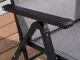 Folding Camping Lounge Chair Adjustable Garden Beach Recliner, Black White Plaid