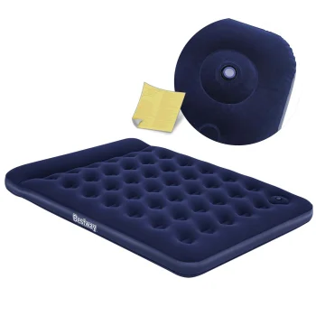 Bestway 67226 Double Air Mattress with Built-in Foot Pump, 203x152x28 cm