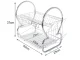 2-Tier Standing Dish Drying Rack Silver