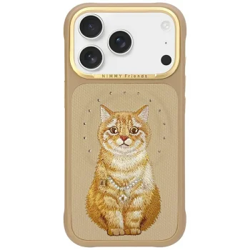 Nimmy Lucky Cat MagSafe Phone Case Cover iPhone 17 Pro Max - Brown Embroidery Cover
