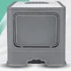 Large Enclosed Cat Litter Box with Drawer and Scoop, Foldable, Grey