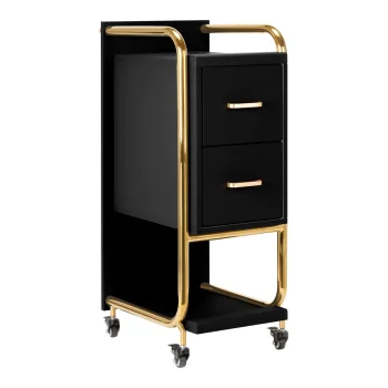 Gabbiano Solo Hairdressing Trolley, Black/Gold