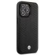 BMW iPhone 14 Pro Case Leather Diamond Pattern, Black