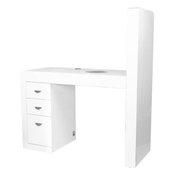 Manicure Desk 310 with Built-in Dust Collector Right, White