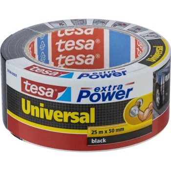 Tesa extra Power Fabric Adhesive Tape 56388, 25 m x 50 mm, Black