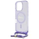 Guess iPhone 16 Pro Max Case Crossbody Cord Script MagSafe, Purple