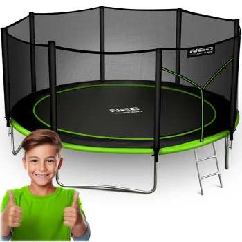Neo-Sport NS-14Z231 Garden Trampoline with Outer Net and Ladder, 435 cm