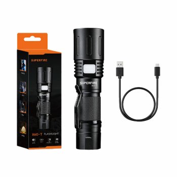Superfire X60-T USB Flashlight, 1500lm