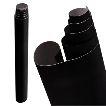 Velvet Self-Adhesive Car Wrap Film, Black, 1.35x15m