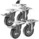 Malatec Swivel Castor Wheels Set 75mm, 4 pcs (2 with Brakes), 220kg