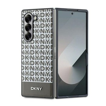 DKNY Repeat Pattern Bottom Stripe Case for Samsung Galaxy Z Fold 6, Brown