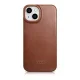iCarer Oil Wax Genuine Leather Folio Case for iPhone 14 Plus with MagSafe, Brown (AKI14220707-BN)