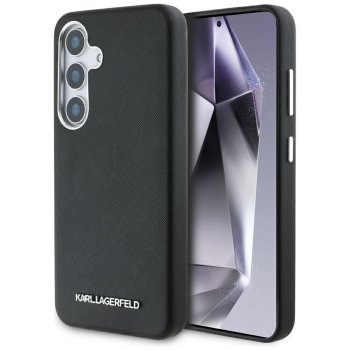 Karl Lagerfeld Saffiano Metal Logo MagSafe Case for Samsung Galaxy S25 - Black