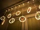 LED Window Curtain Lights with Stars and Figures 3m 125 LED, Warm White