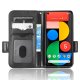 Google Pixel 5 Triangle Pattern Flip Case Wallet Cover, Black