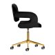 4Rico QS-OF213G Velvet Swivel Chair for Beauty Salons, black
