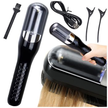 USB Split End Trimmer for Precise Hair Styling, Black