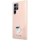 Karl Lagerfeld Samsung Galaxy S23 Ultra Case Silicone Choupette Metal Pin, Pink
