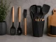 Silicone Kitchen Utensil Set, 11 Pieces, Black