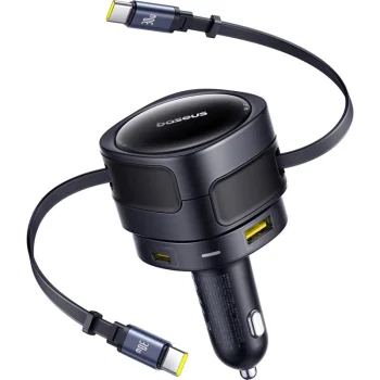Baseus Enjoyment Max 90W Car Charger 2 x USB-C + USB-A + USB-C Cable - Black