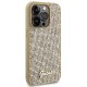 Guess iPhone 15 Pro Case Disco Script Metal, Gold