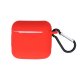 Silicone Case for AirPods Pro with Hook, Red
