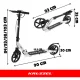 Kruzzel Hyperion Folding Scooter for Kids and Adults, up to 100kg, 200mm