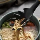 Ruhhy 12-Piece Silicone Kitchen Utensil Set with Holder, Black/Beige