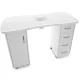 Manicure Desk with Dust Collector 2027 Two Cabinets, White