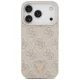 Guess Leather 4G Triangle Strass MagSafe Case for iPhone 18 Pro / 17 Pro, Pink