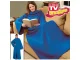 Oversized Fleece Wearable Blanket with Sleeves, 138x180 cm, Blue