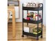 Three Level Storage Trolley on Wheels, Rolling Cart Organizer Shelf, Black
