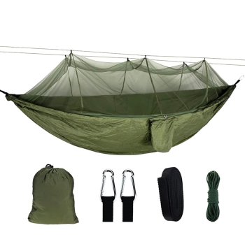Two-person hammock with mosquito net
