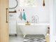 Hanging Bathroom Shelf with Hooks, White