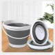 Large Foldable Silicone Bucket with Handle 5L Grey-White